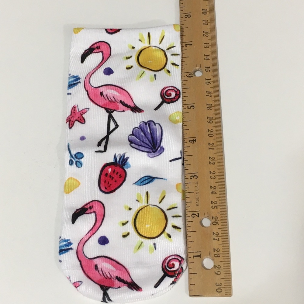 Flamingo Cartoon Print Socks (1 Pair)